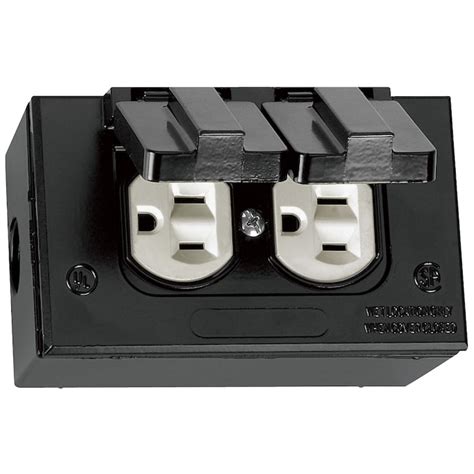 metal outlet cover box|metal outdoor electrical outlet covers.